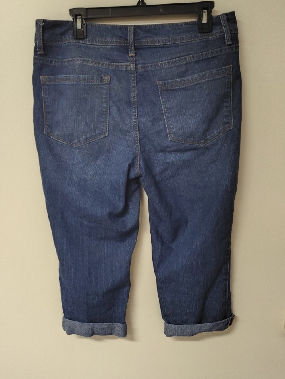 Dark Blue Capri Denim Jeans - Picture 3 of 4